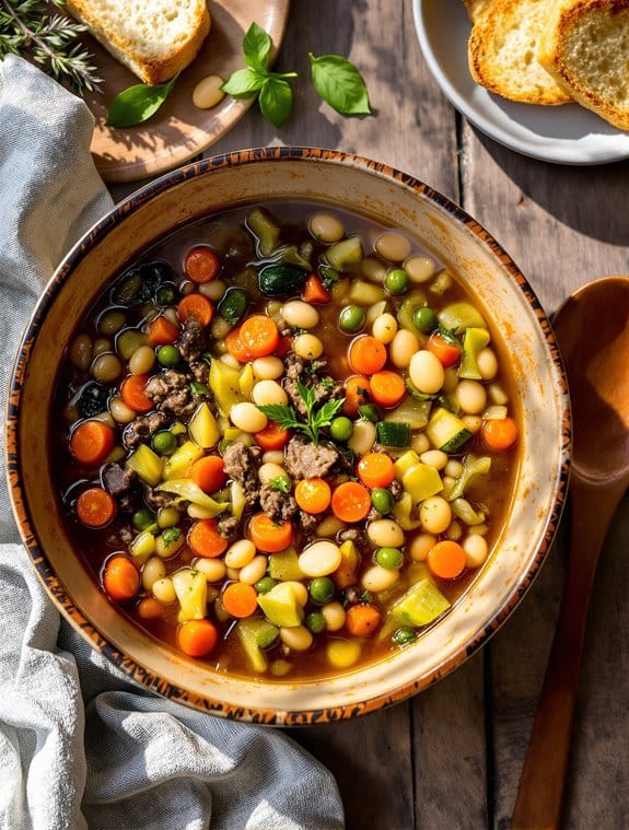 comforting vegetable beef soup