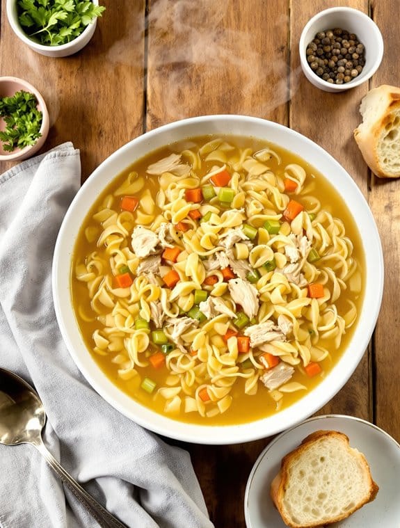 cozy chicken noodle soup