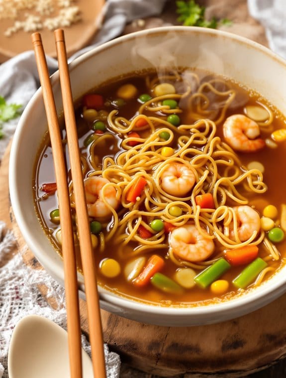 cozy shrimp ramen soup