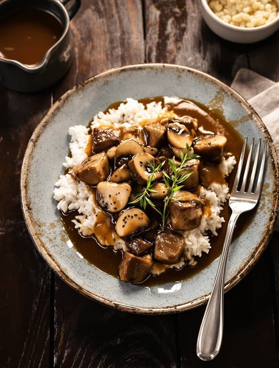 savory beef tips dish