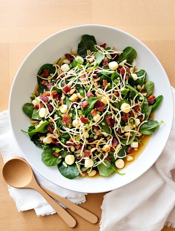 warm spinach bacon salad
