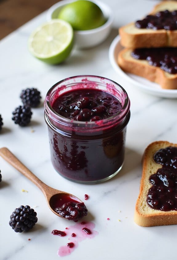 blackberry lime jam preparation