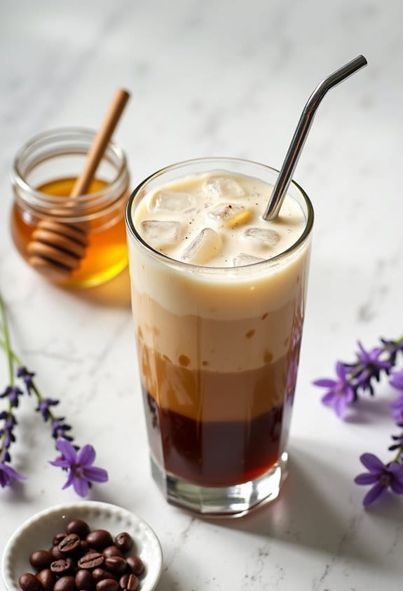 lavender honey iced latte