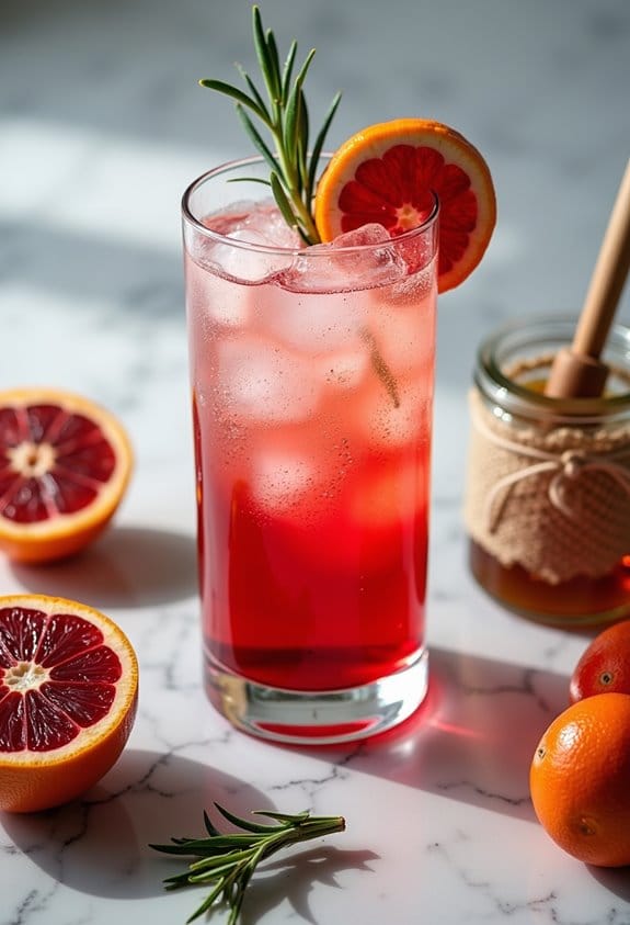 refreshing citrus herbal cocktail