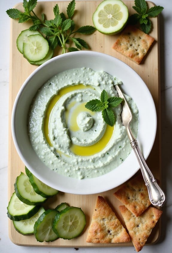 refreshing cucumber mint spread