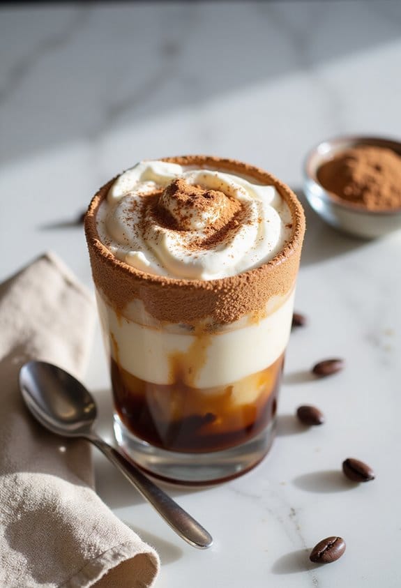 tiramisu flavored iced latte