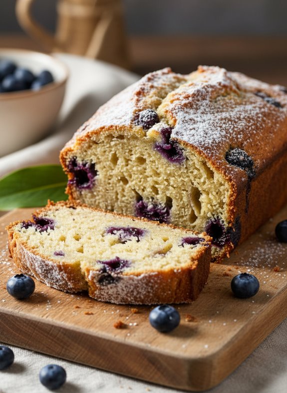moist blueberry banana bread