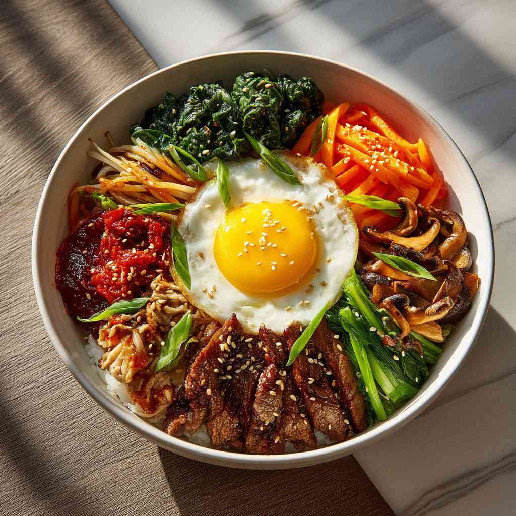 Colorful Korean Bibimbap Rice Bowl step image 2