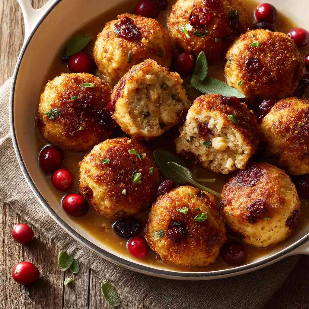 Cranberry Turkey Stuffing Balls step image 1