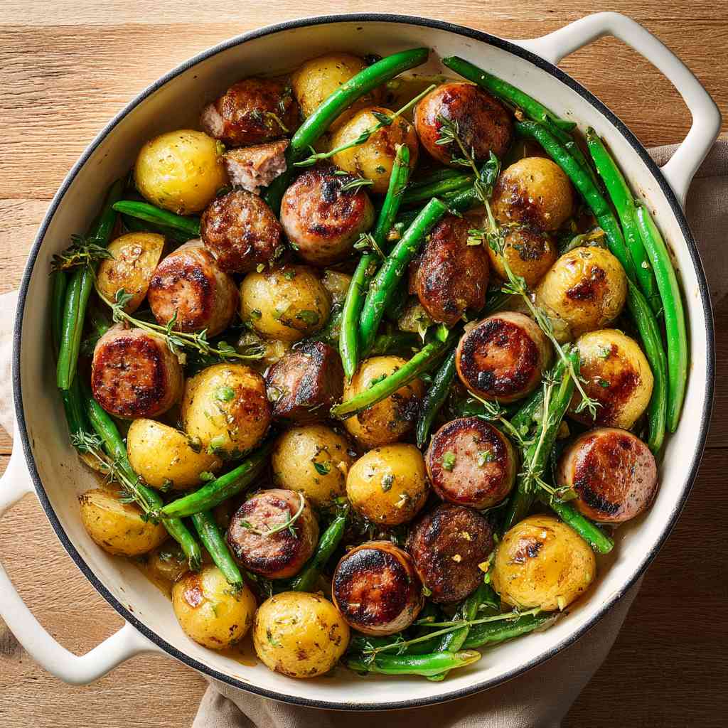 One Pan Sausage, Green Beans, and Potatoes step image 1