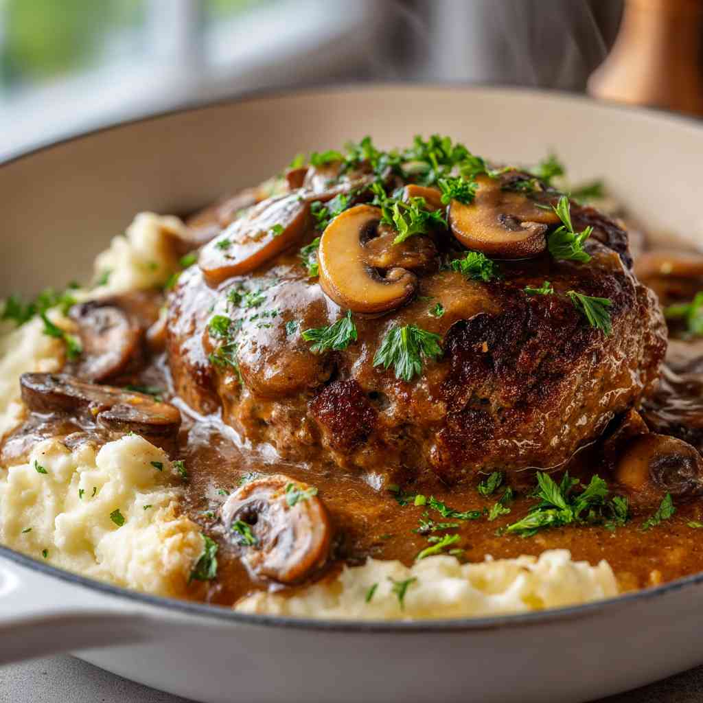 Comfort-Packed Salisbury Steak Recipe With Mushroom Gravy Salisbury Steak