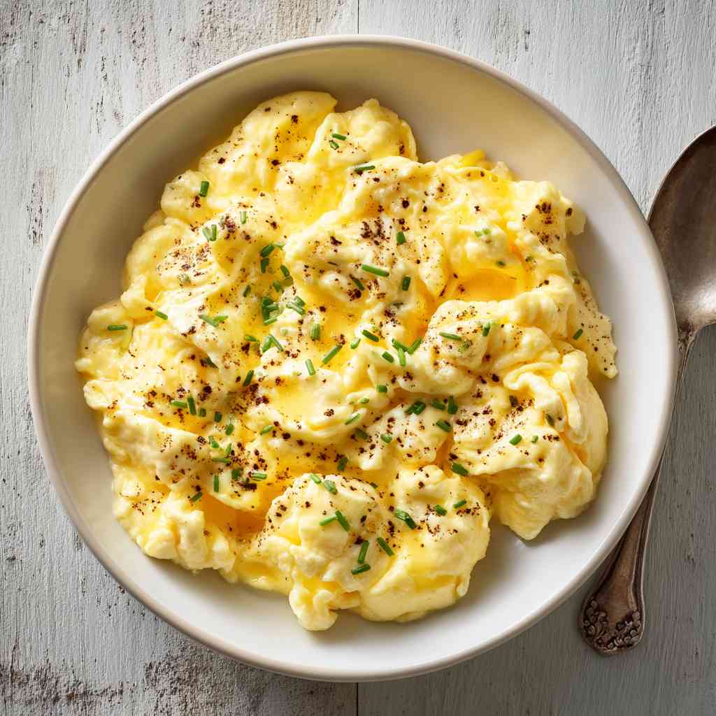 Creamy Double-Boiler Scrambled Eggs Recipe Soft Scrambled Eggs